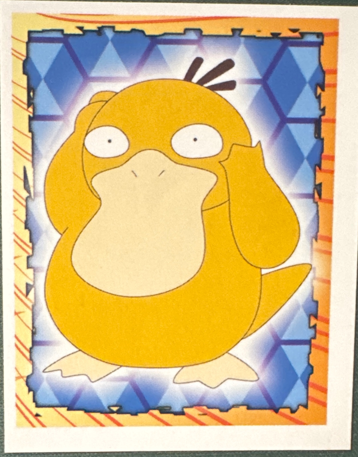 Psyduck card #54, Pokémon Merlin Series 1 (1999), front