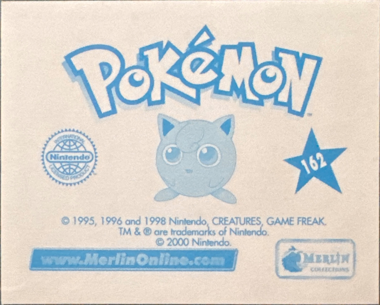 Psyduck card #162, Pokémon Merlin Series 2 (2000), back
