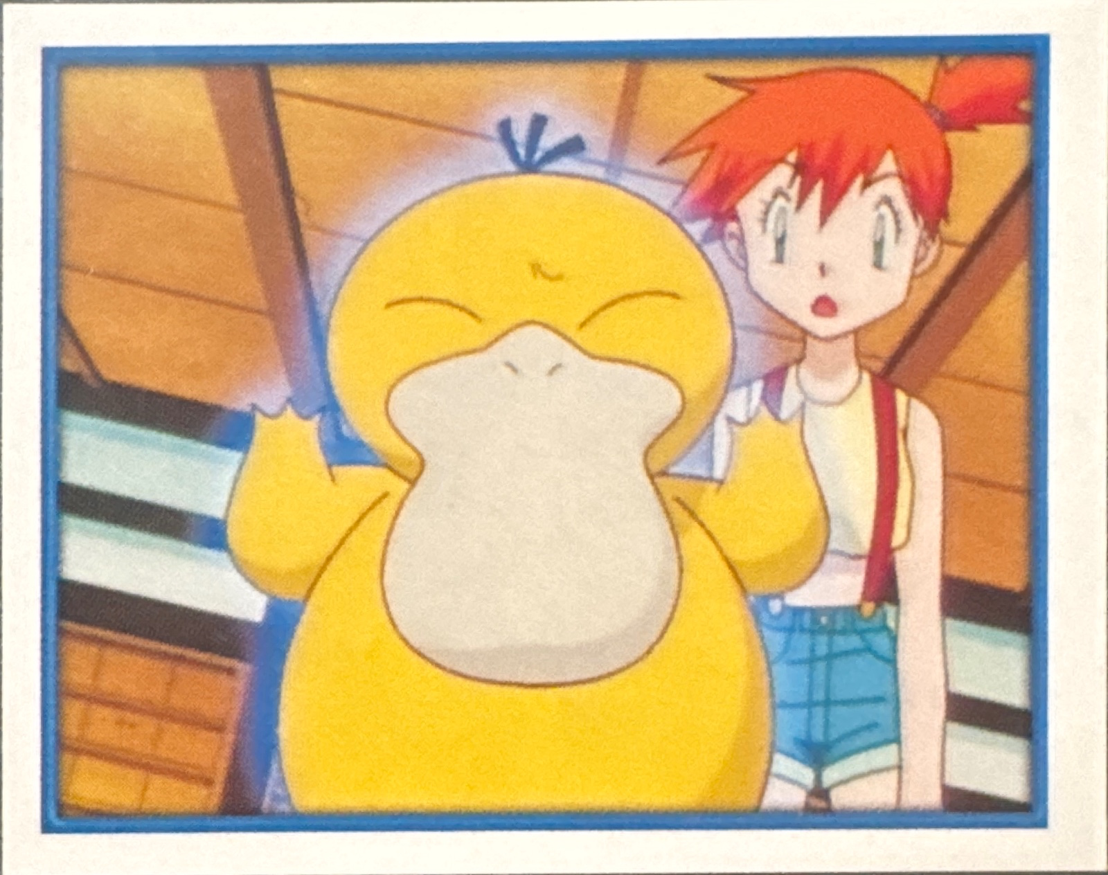 Psyduck / Misty card #165, Pokémon Merlin Series 2 (2000), front
