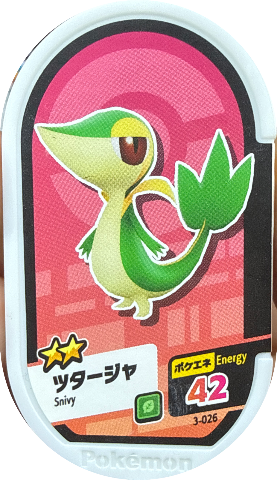 Snivy tag #3-026, Pokemon Mezastar Set 3 Checklist, front