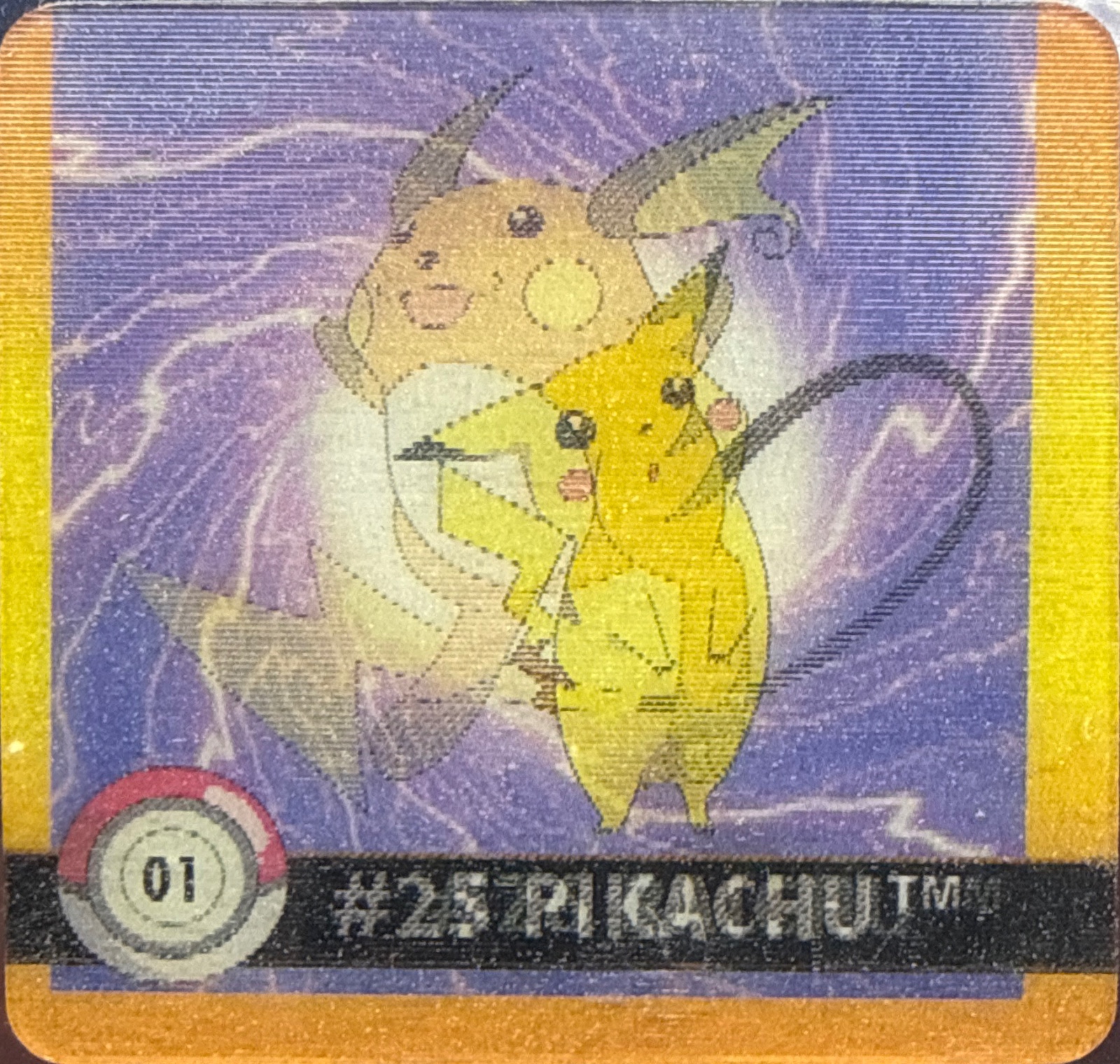 Pikachu collectible #01, Artbox (USA) Pokémon Artbox Premier Flipz (1999), front