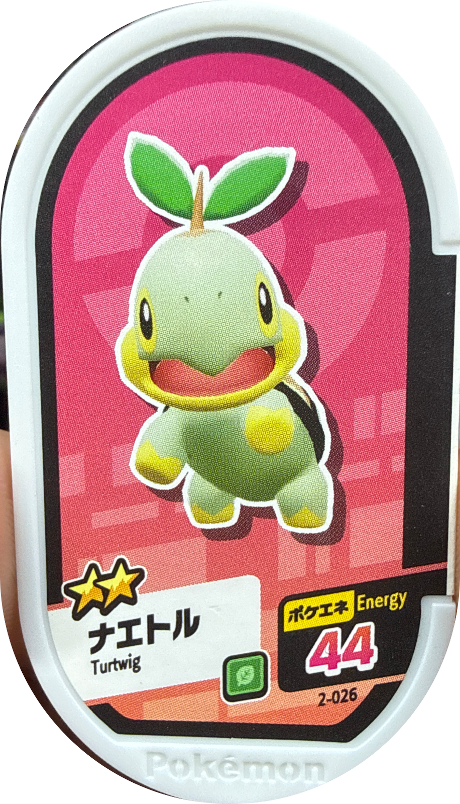 Turtwig tag #2-026, Pokemon Mezastar Set 2 Checklist, front
