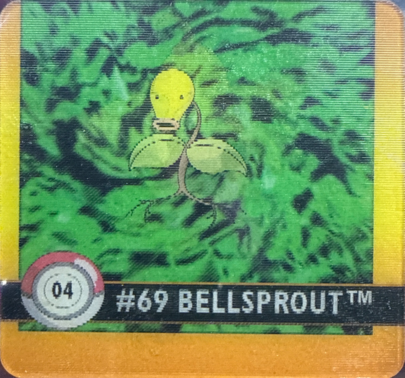 Bellsprout collectible #04, Artbox (USA) Pokémon Artbox Premier Flipz (1999), front