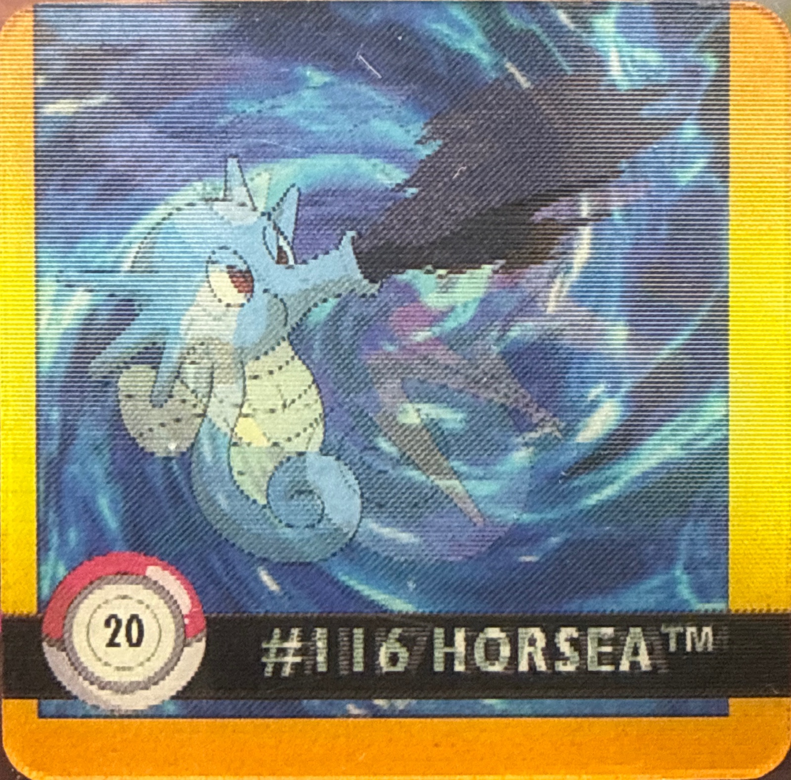 Horsea collectible #20, Artbox (USA) Pokémon Artbox Premier Flipz (1999), front