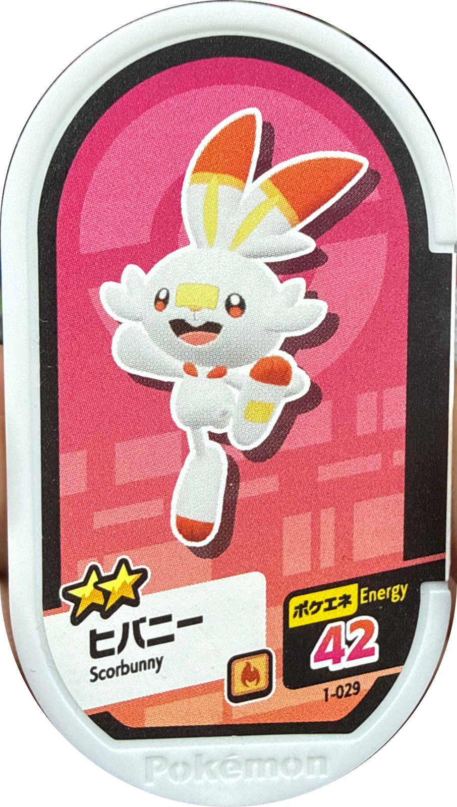 Scorbunny tag #1-029, Pokemon Mezastar Set 1 Checklist, front