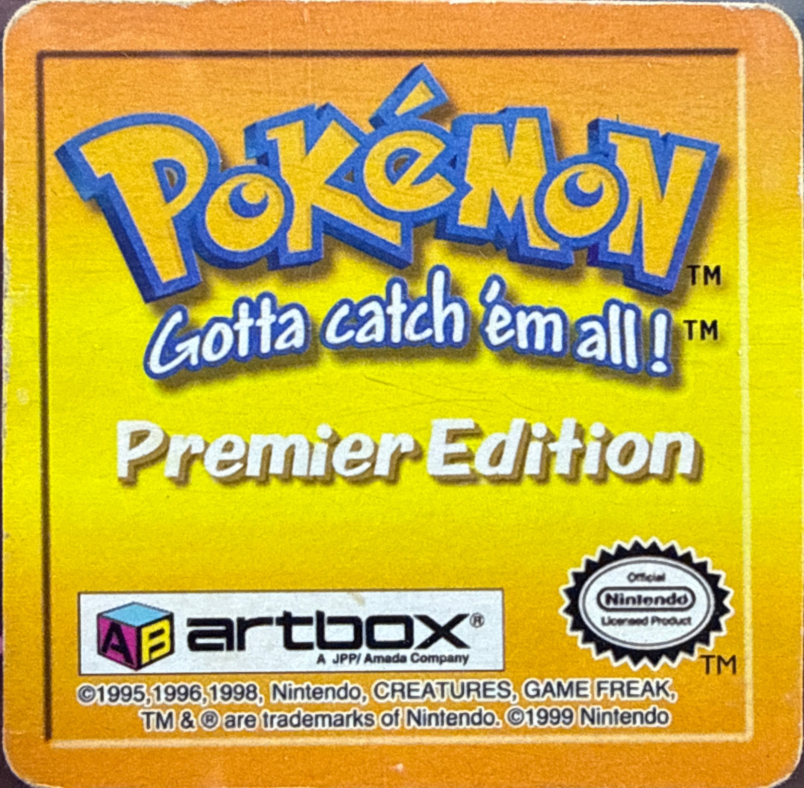 Meowth collectible #28, Artbox (USA) Pokémon Artbox Premier Flipz (1999), back