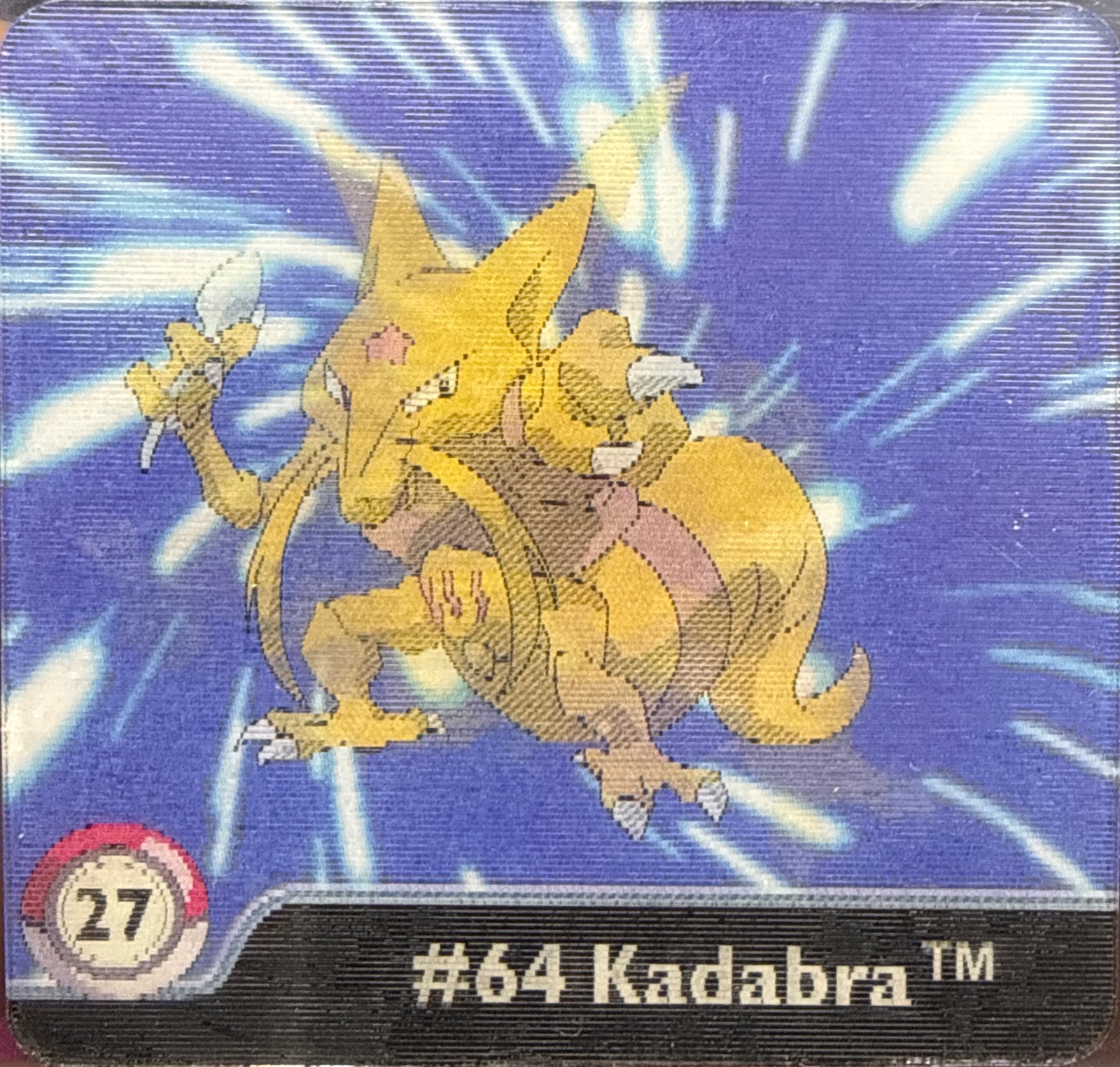 Abra collectible #27, Artbox (USA) Pokémon Artbox Series 1 Flipz (1999), front