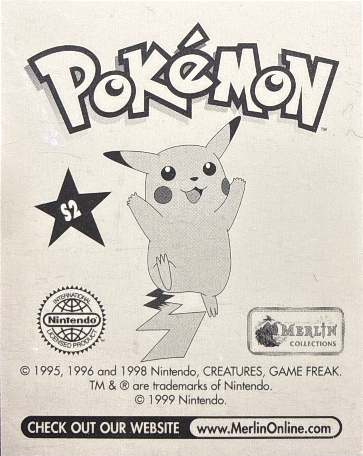 Ivysaur, Glittery card #S2, Pokémon Merlin Series 1 (1999), back
