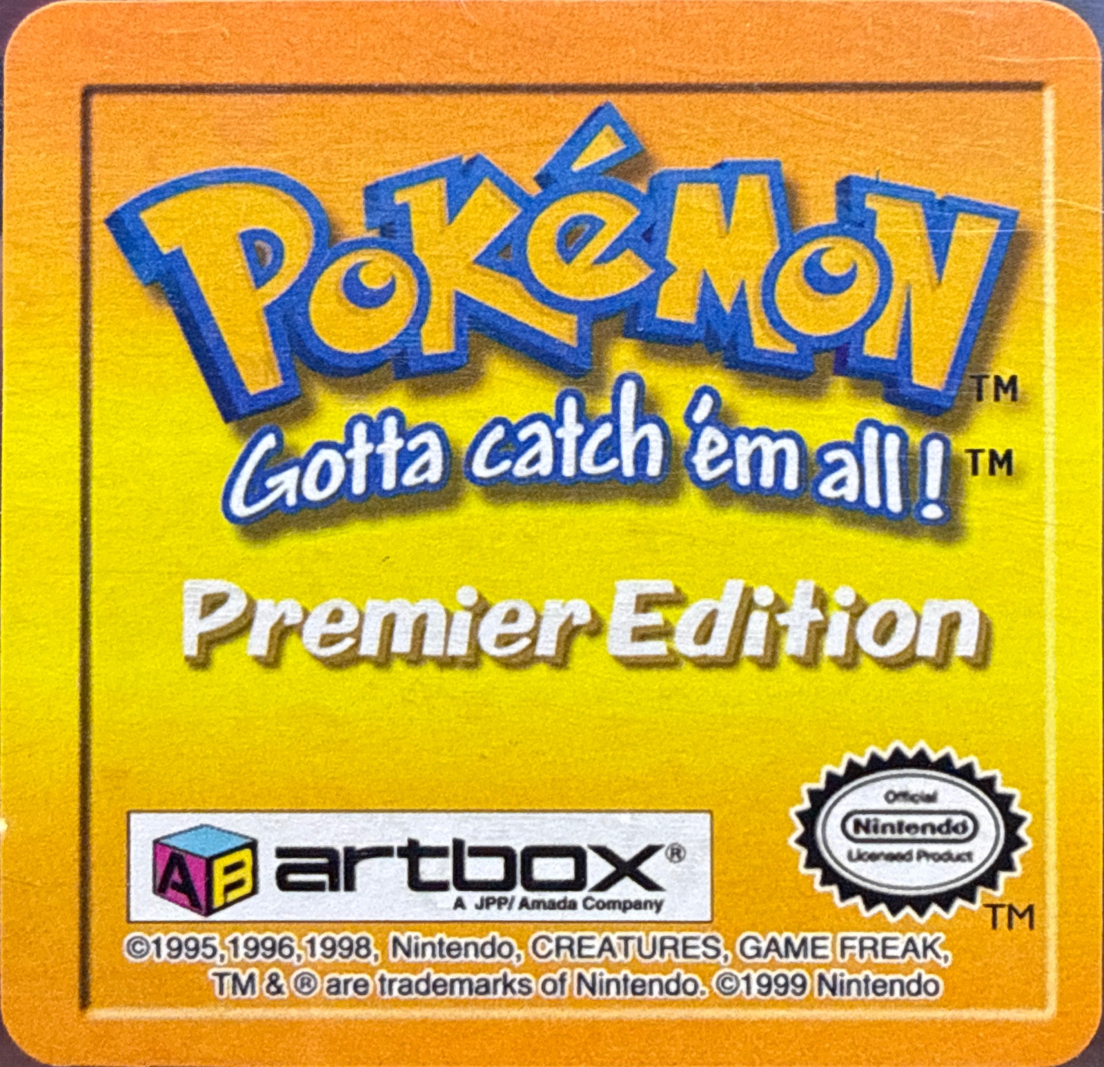 Bulbasaur collectible #05, Artbox (USA) Pokémon Artbox Premier Flipz (1999), back