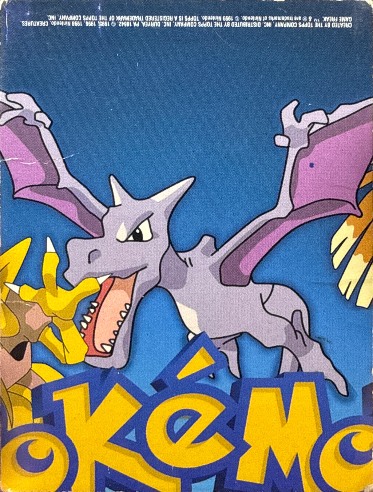 Geodude card #TV6, Pokemon Topps Series 1 (1999), back