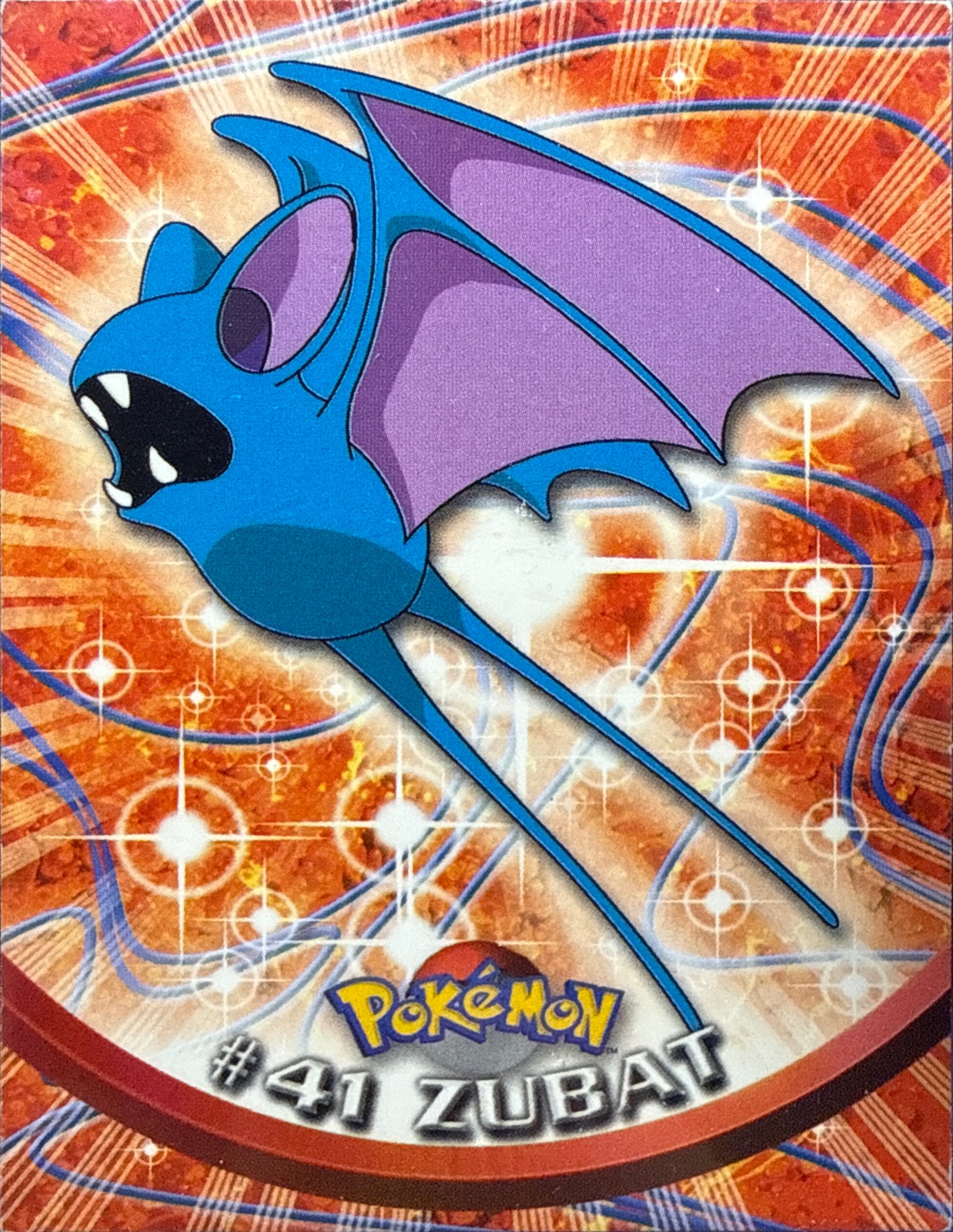 Zubat card #41, Pokemon Topps Series 1 (1999), front