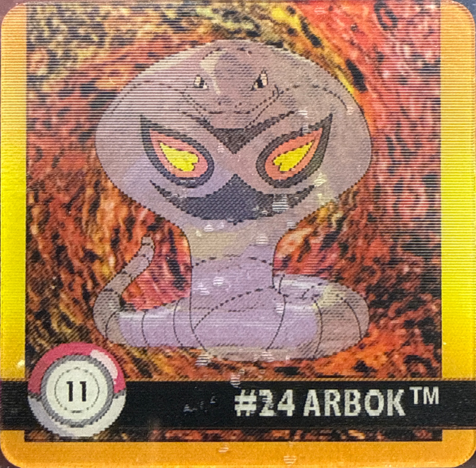 Ekans collectible #11, Artbox (USA) Pokémon Artbox Premier Flipz (1999), front