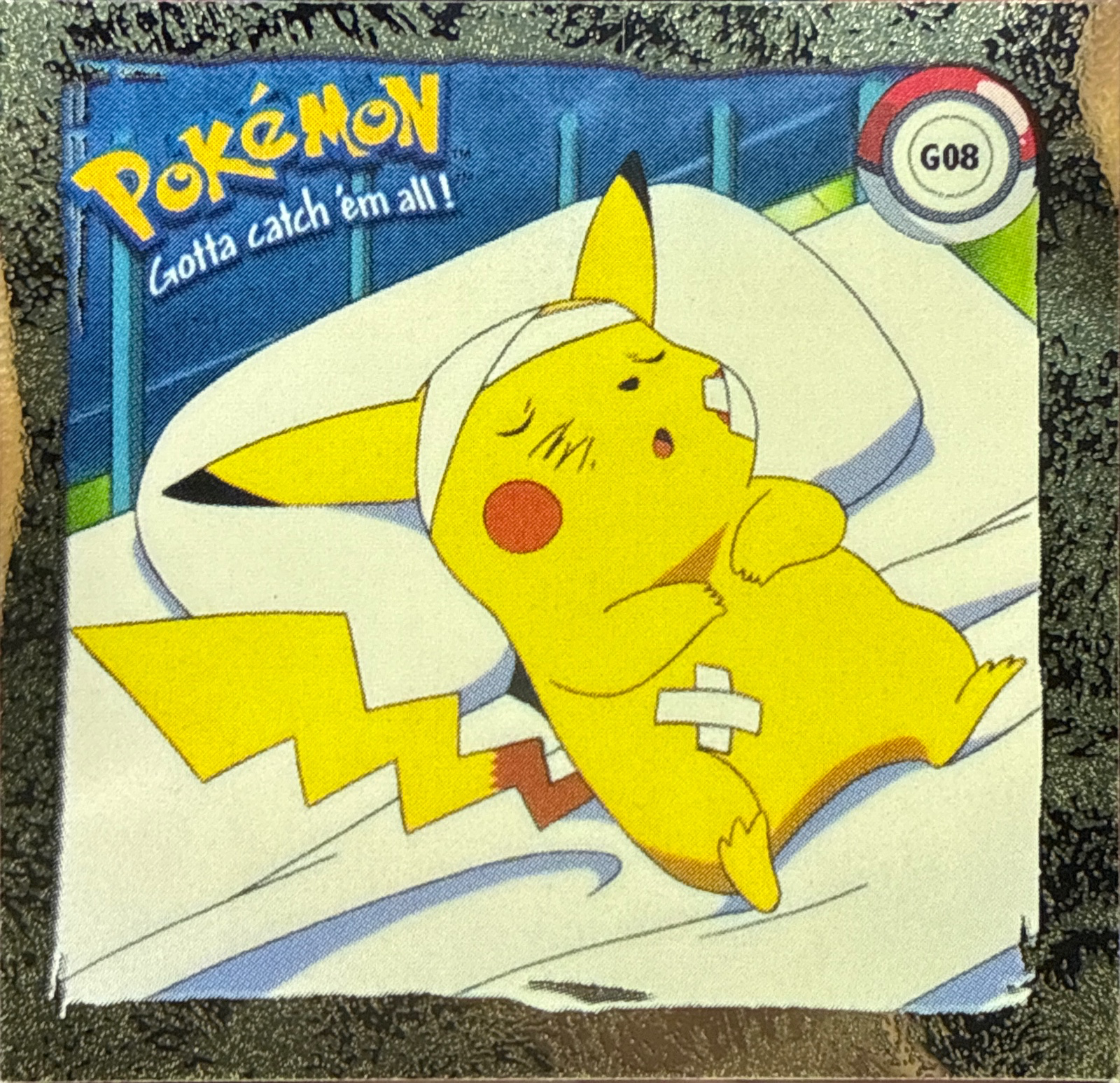 Pikachu sticker #G08, Artbox (USA) Pokémon Artbox Stickers (1999), Gold, front