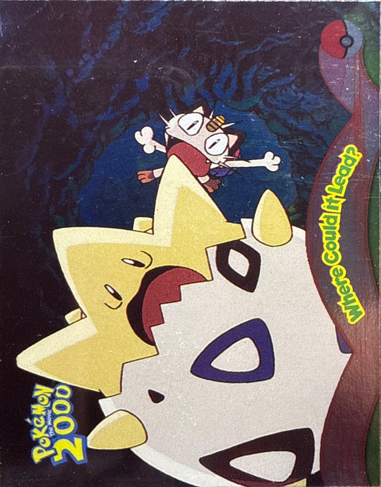 Where Could It Lead? card #2, Pokemon Topps Movie 2000 Trading Cards, front