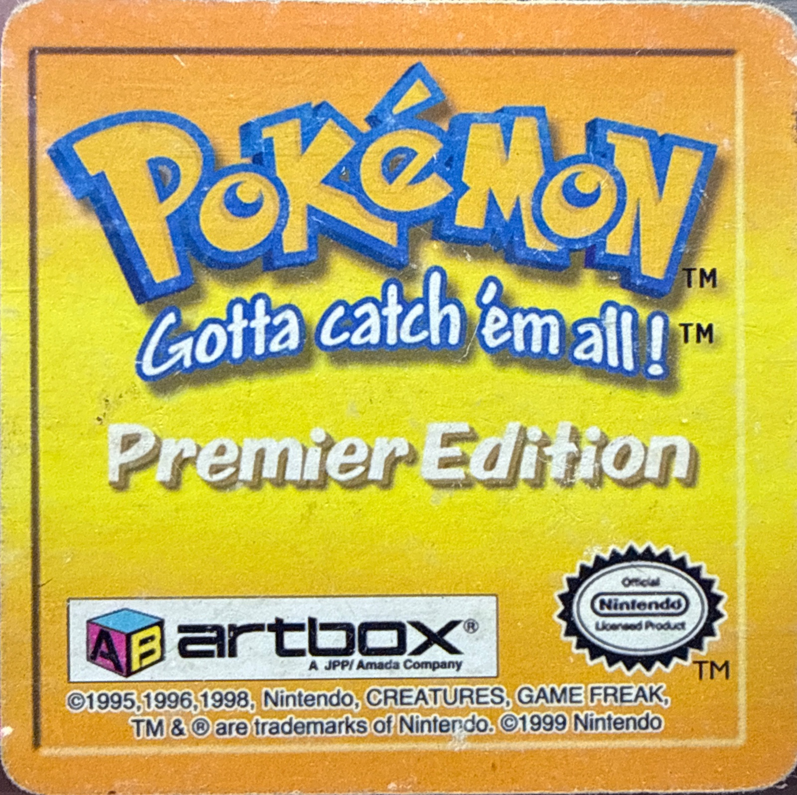 Hitmonlee collectible #19, Artbox (USA) Pokémon Artbox Premier Flipz (1999), back