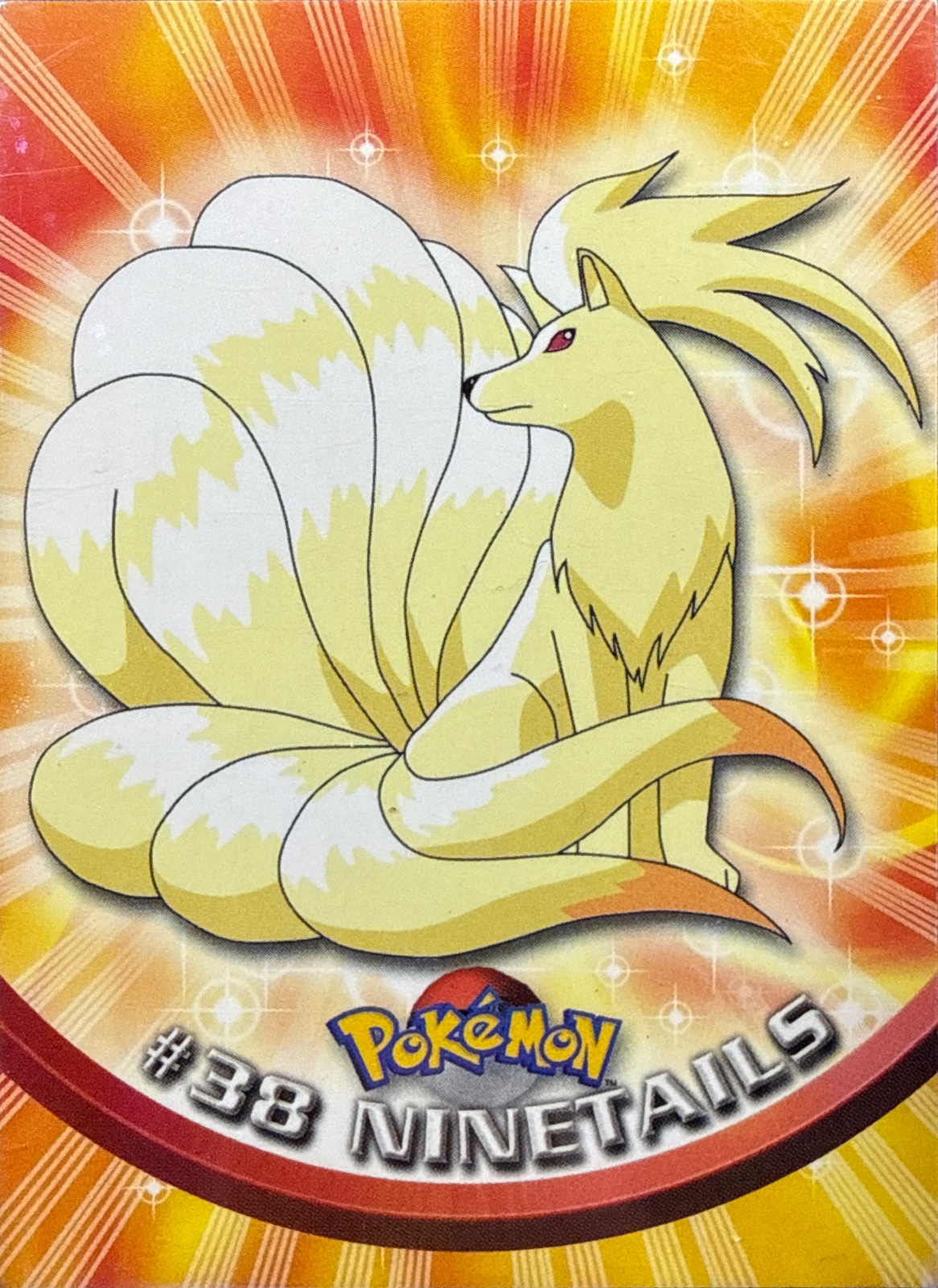 Ninetails card #38, Pokemon Topps Series 1 (1999), front