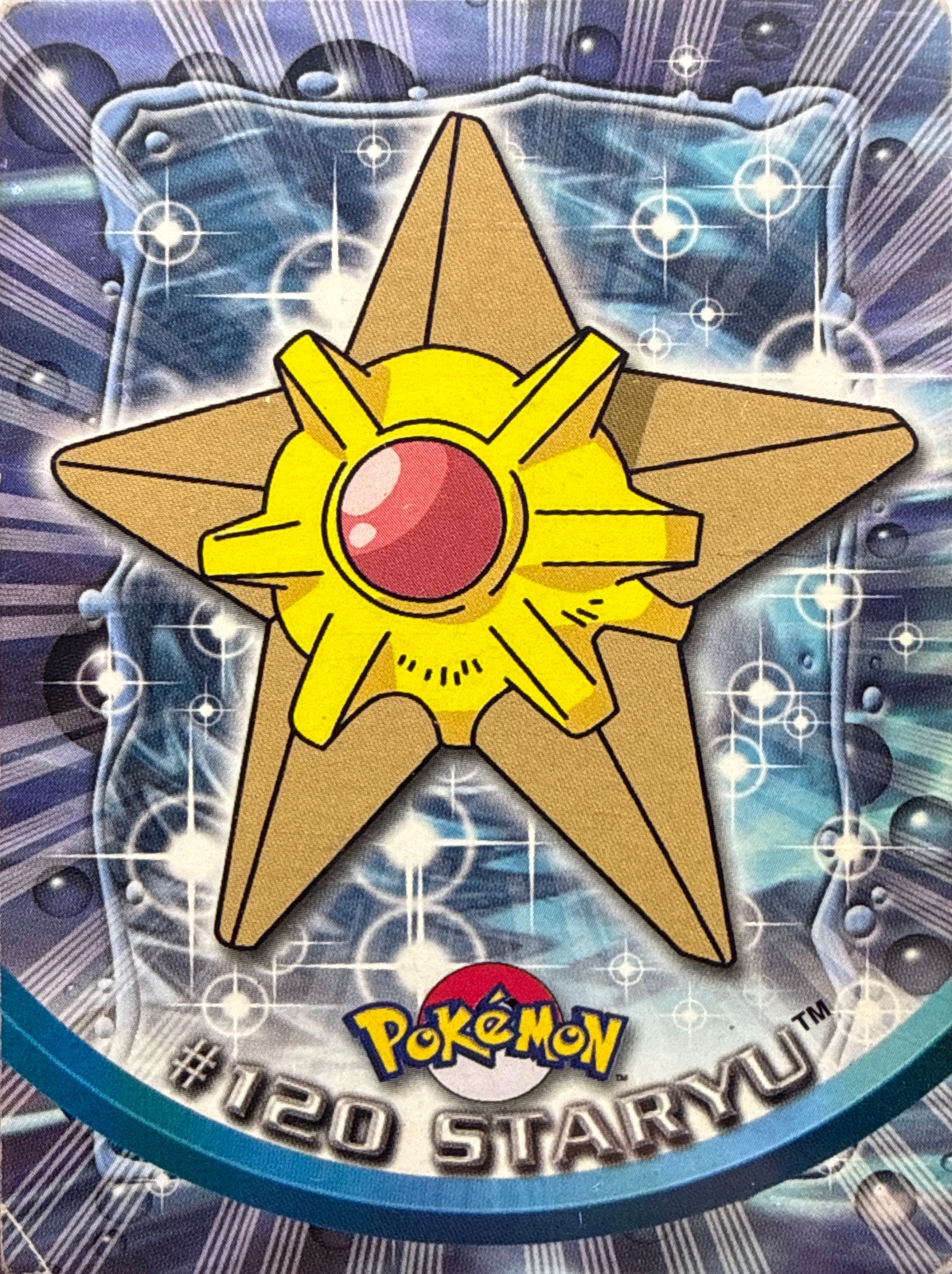 Staryu card #120, Pokemon Topps Series 3 (2000), front