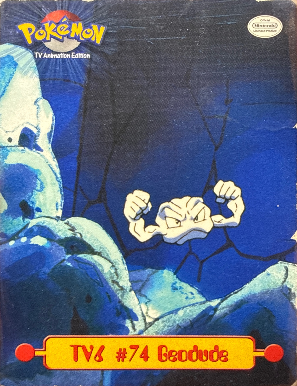 Geodude card #TV6, Pokemon Topps Series 1 (1999), front