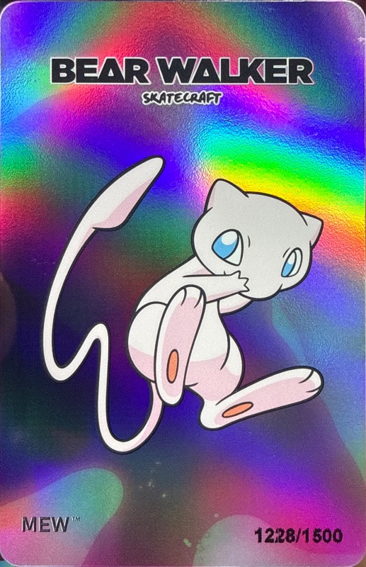 Mew card #6, Pokémon Center × Bear Walker Holographic COA Cards, front