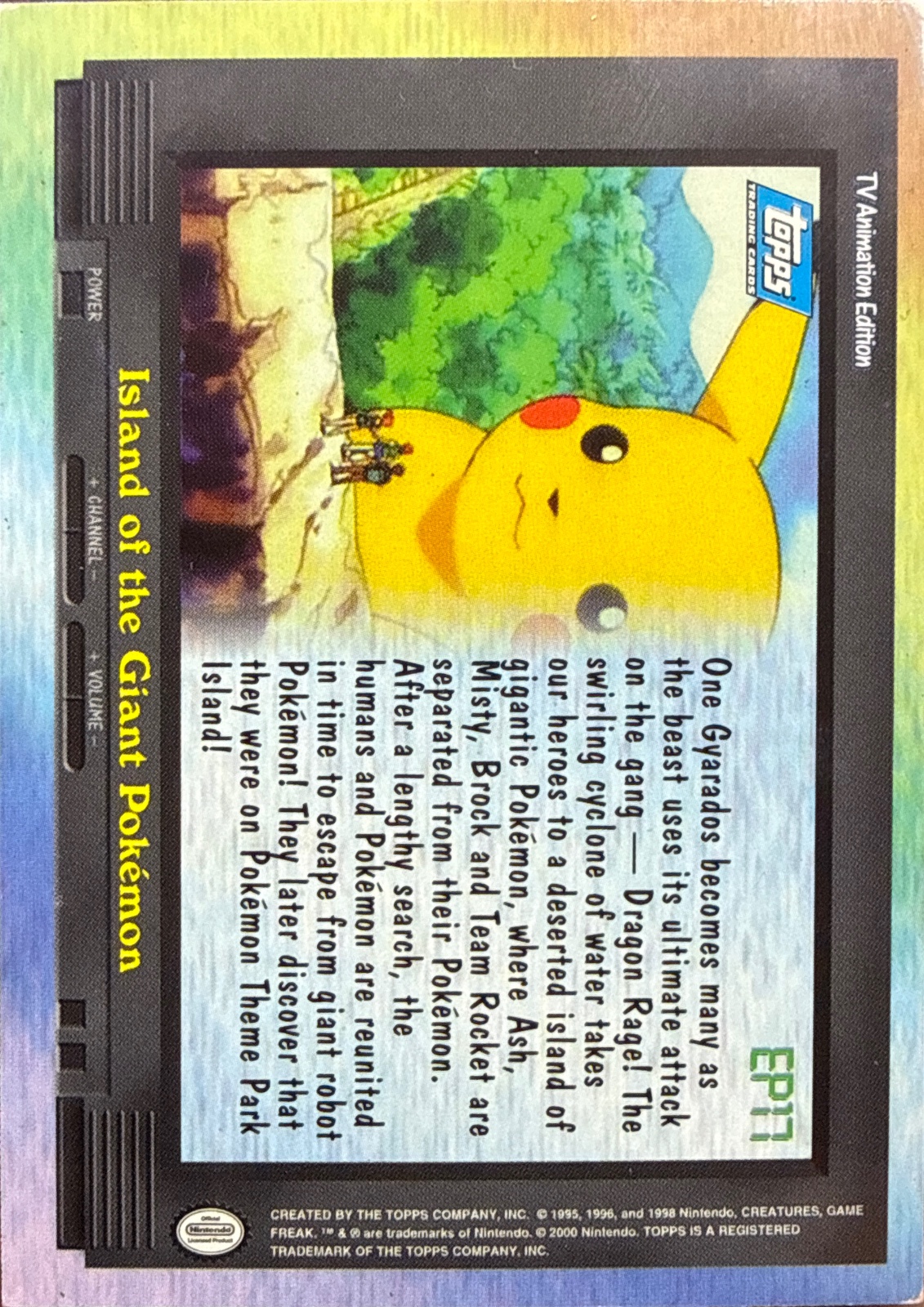 Island of the Giant Pokémon card #EP17, Pokemon Topps Series 2 (1999), back