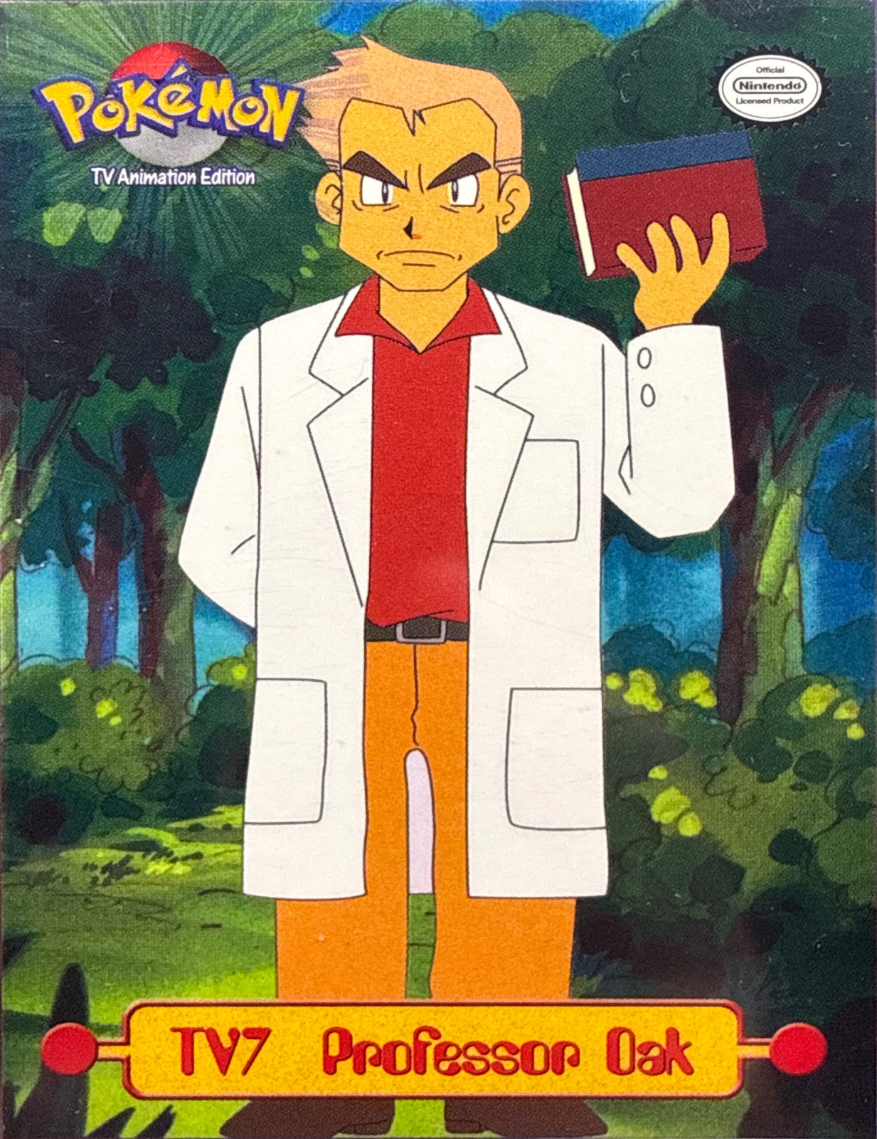 Professor Oak card #TV7, Pokemon Topps Series 1 (1999), front