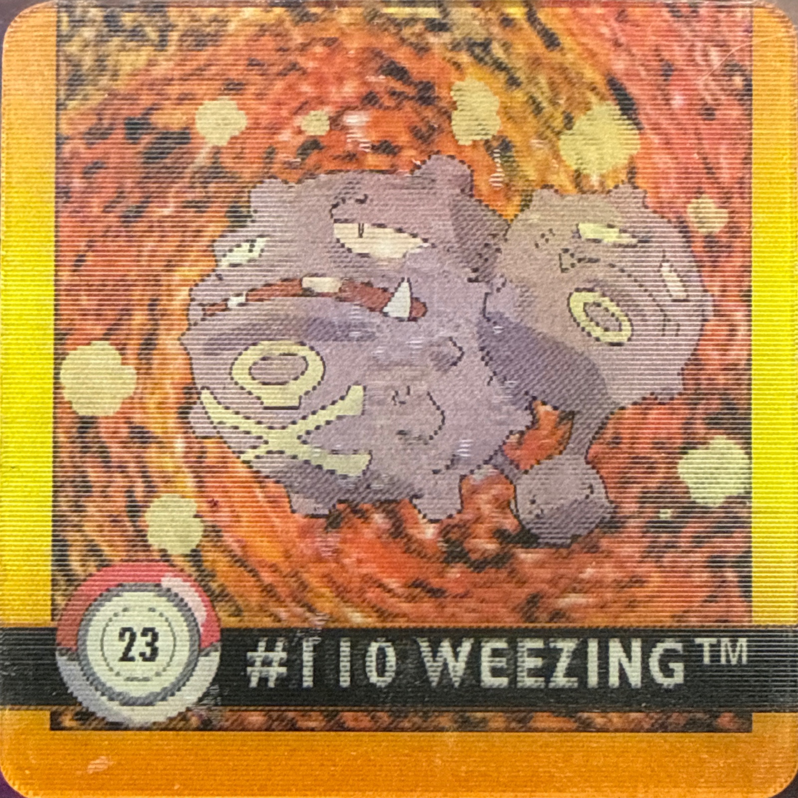 Koffing collectible #23, Artbox (USA) Pokémon Artbox Premier Flipz (1999), front