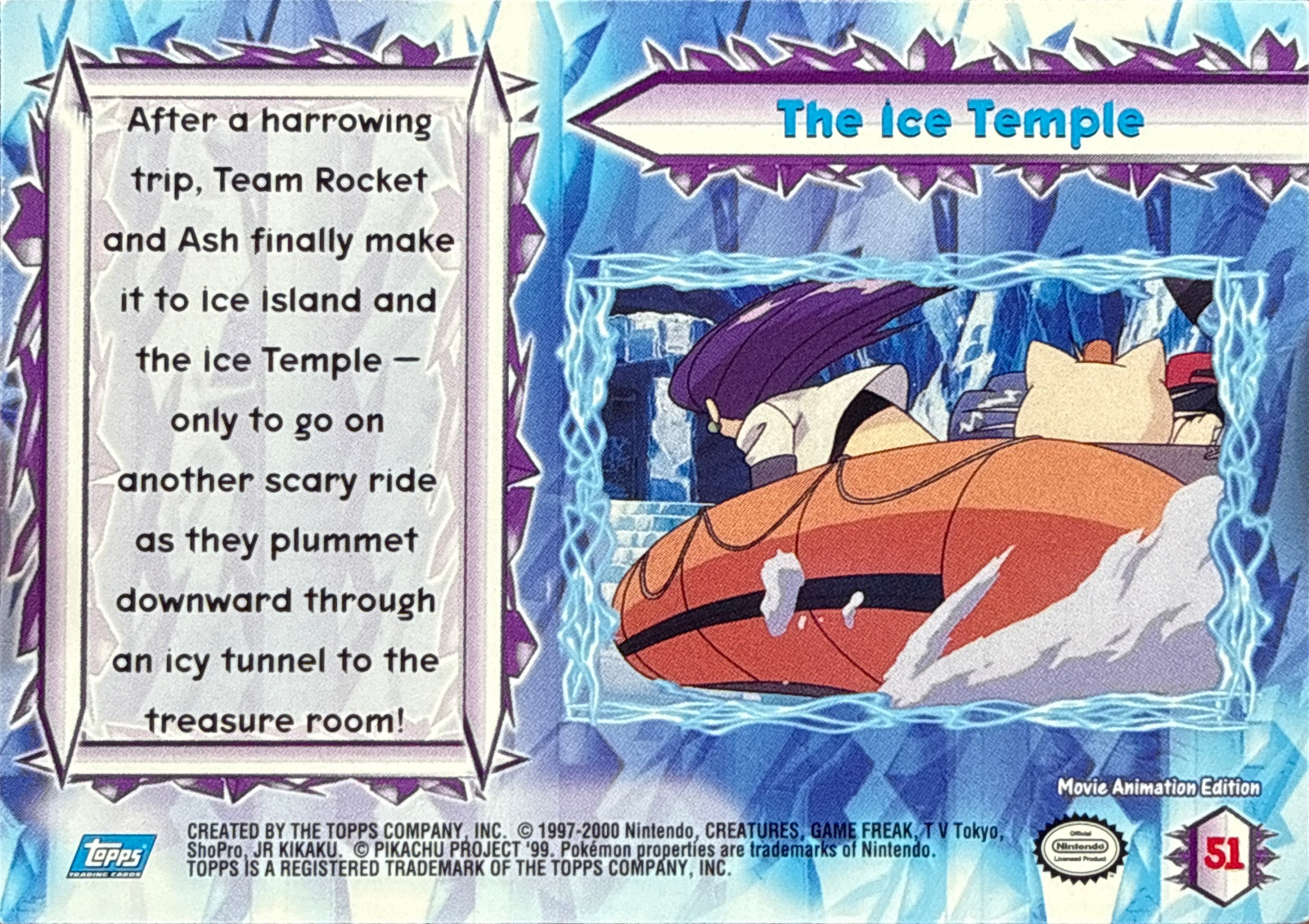 The Ice Temple card #51, Pokemon Topps Movie 2000 Trading Cards, back