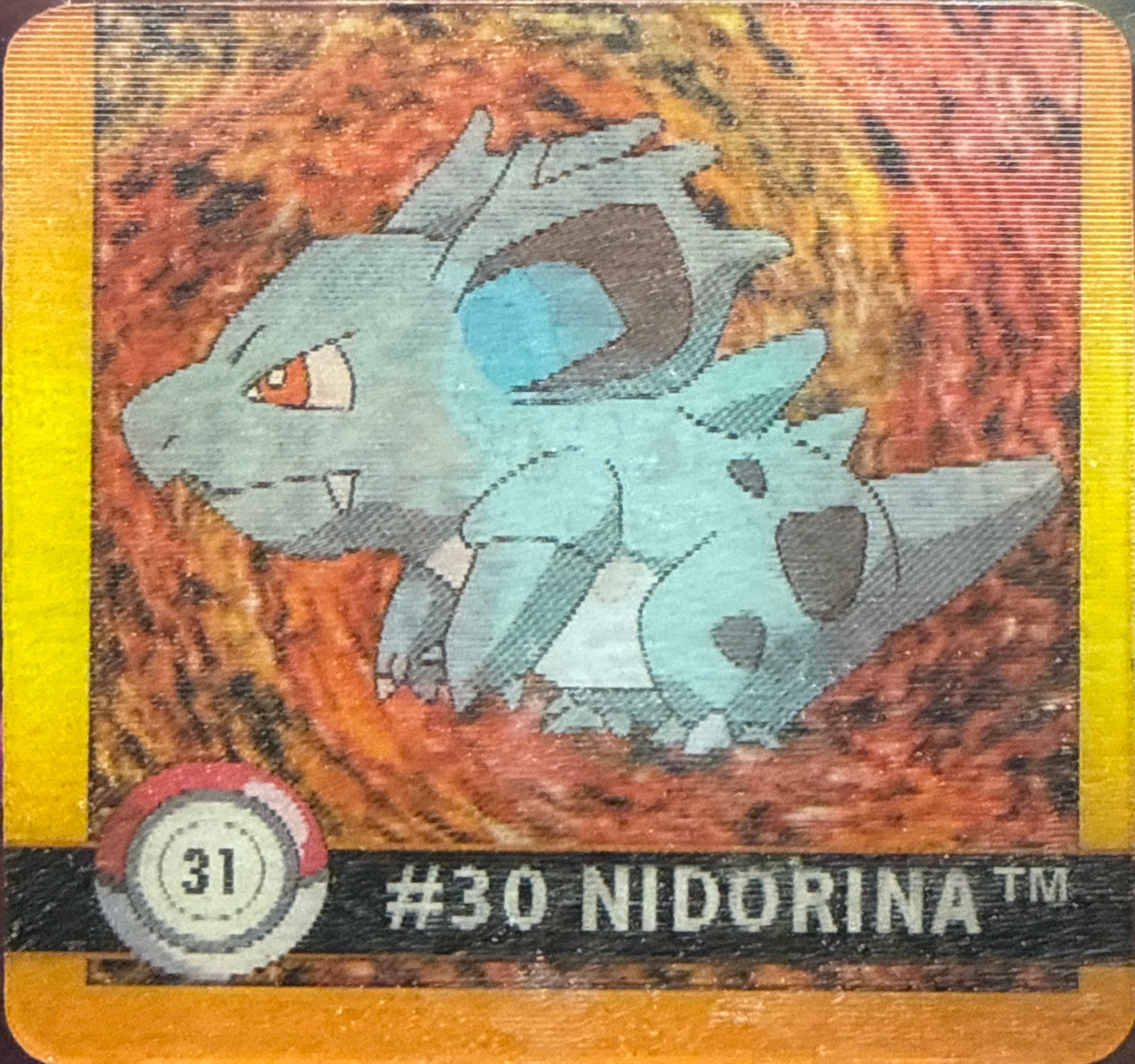 Nidoran♀ collectible #31, Artbox (USA) Pokémon Artbox Premier Flipz (1999), front