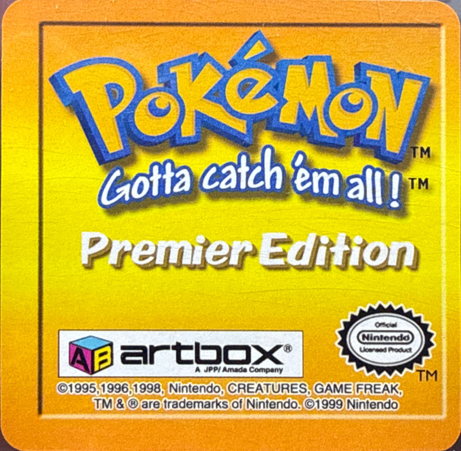 Horsea collectible #20, Artbox (USA) Pokémon Artbox Premier Flipz (1999), back
