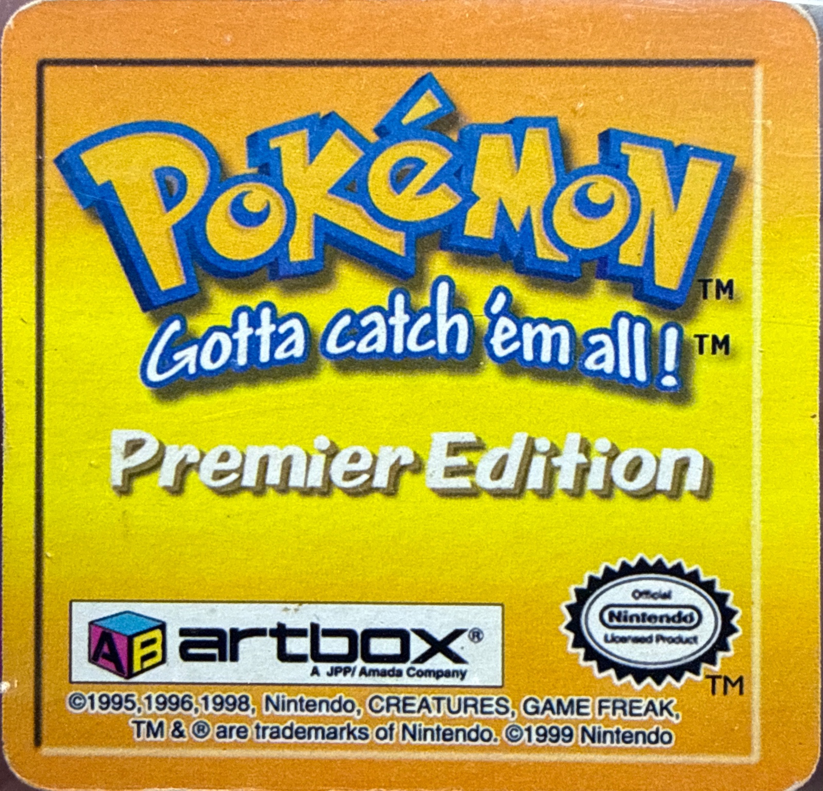 Abra collectible #02, Artbox (USA) Pokémon Artbox Premier Flipz (1999), back