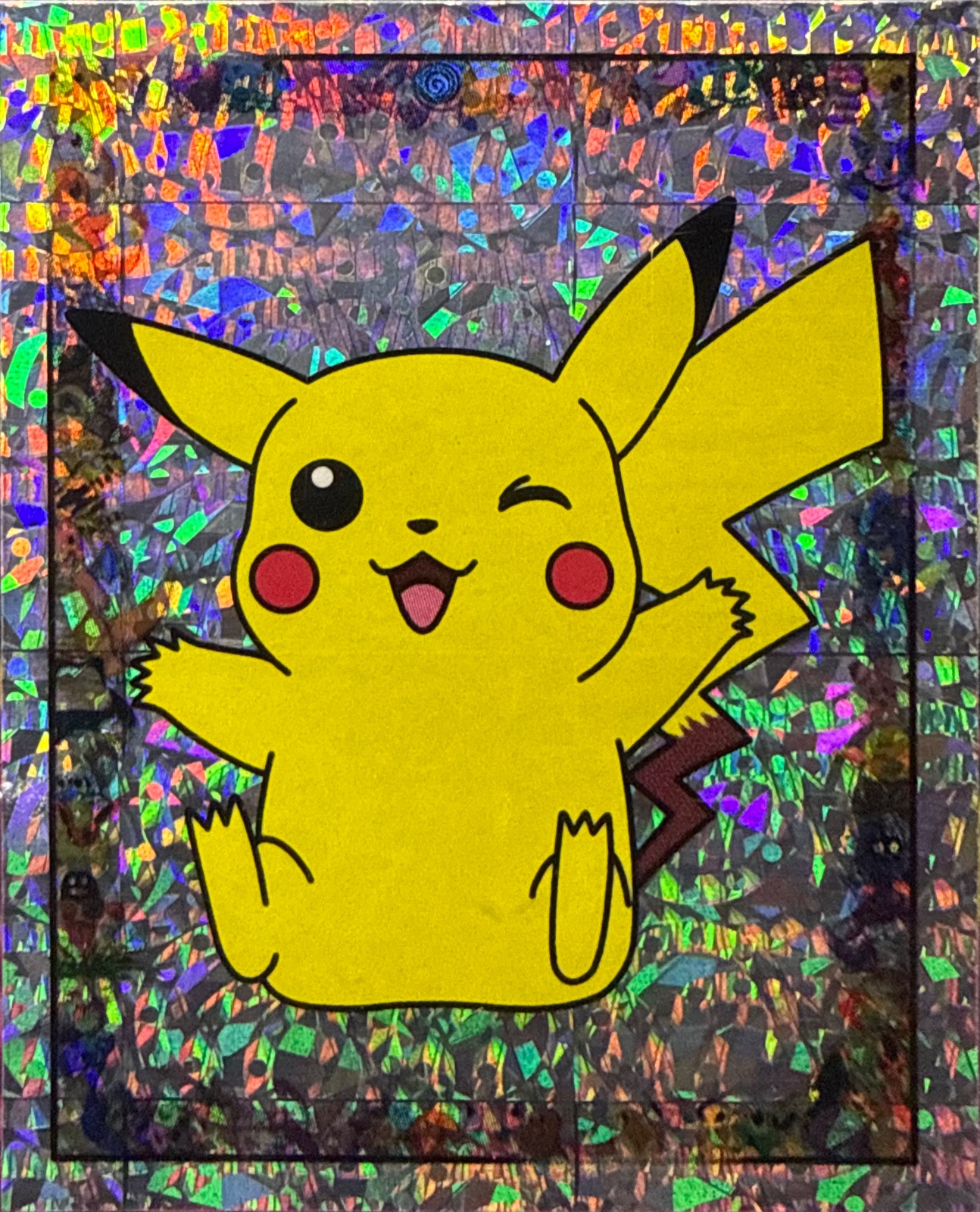 Pikachu, Glittery card #S6, Pokémon Merlin Series 1 (1999), front
