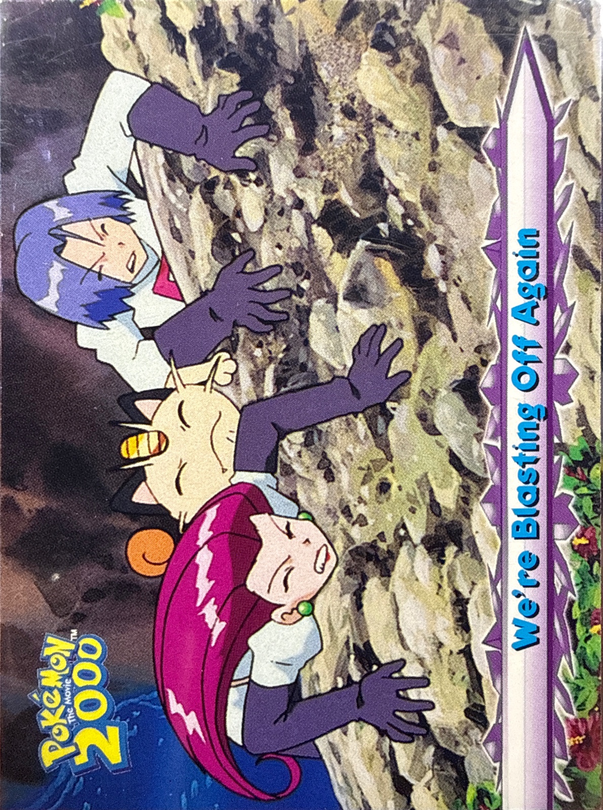 We're Blasting Off Again card #71, Pokemon Topps Movie 2000 Trading Cards, front