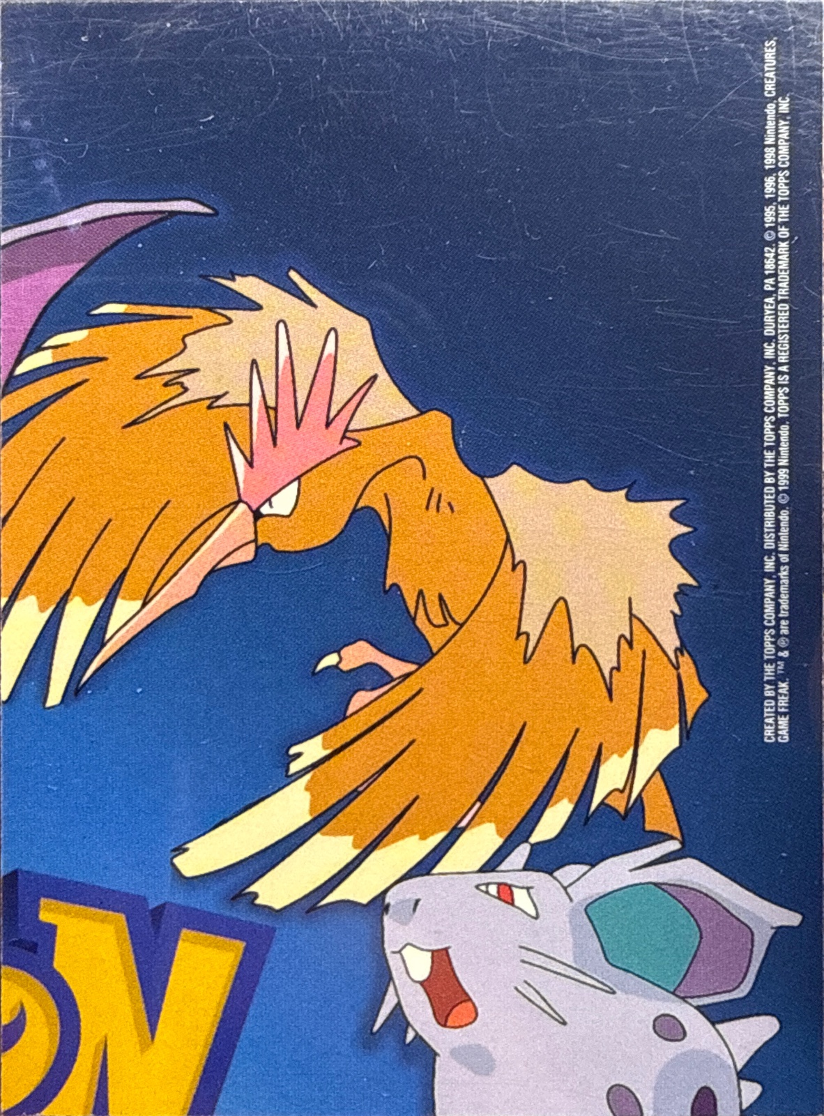 Professor Oak card #TV7, Pokemon Topps Series 1 (1999), back