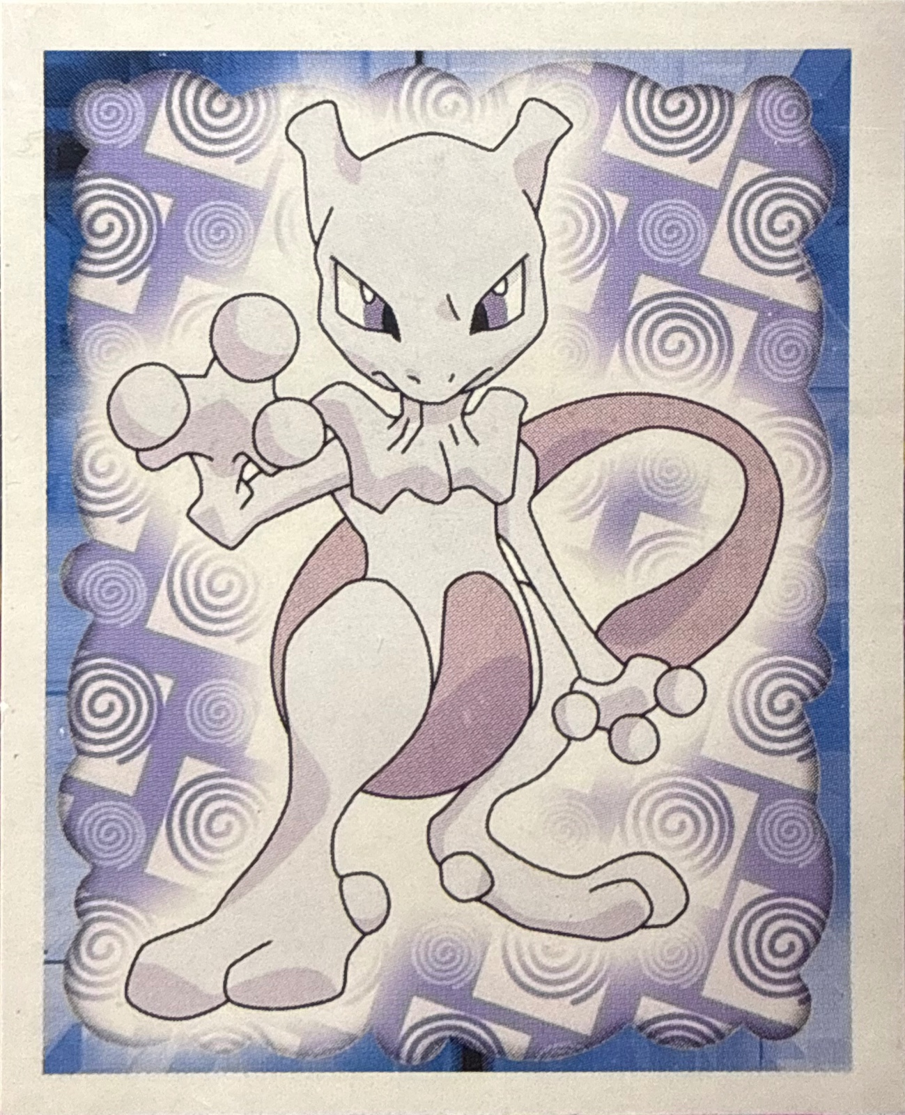 Mewtwo card #150, Pokémon Merlin Series 1 (1999), front