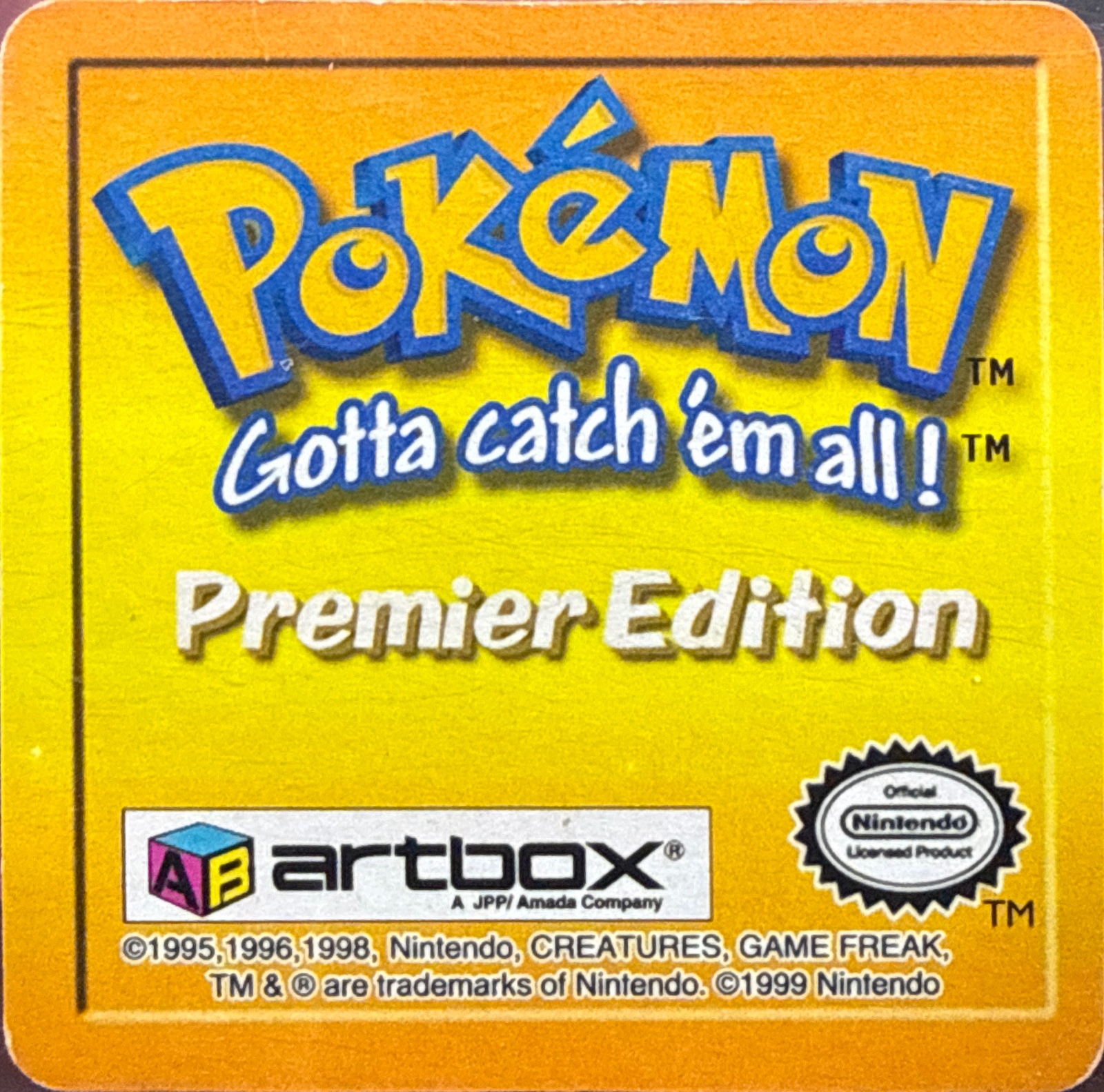 Mankey collectible #27, Artbox (USA) Pokémon Artbox Premier Flipz (1999), back