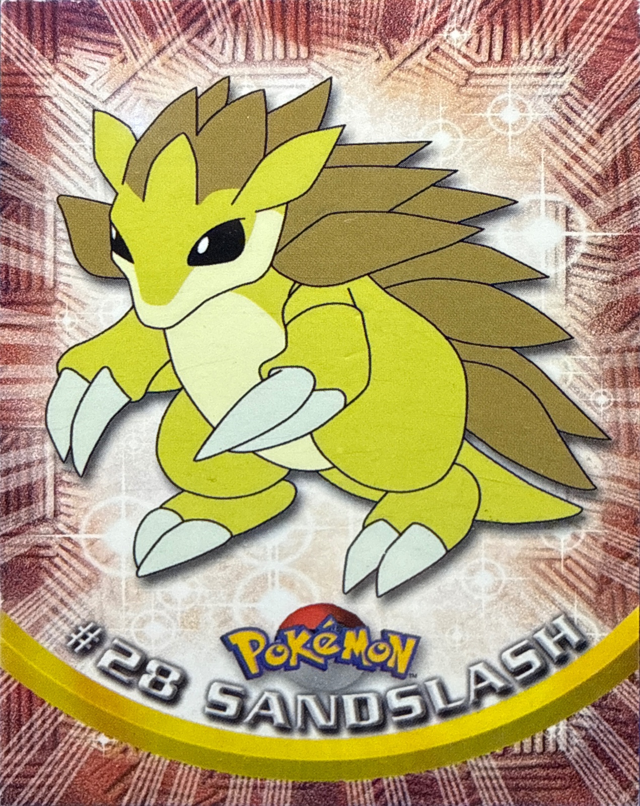Sandslash card #28, Pokemon Topps Series 1 (1999), front