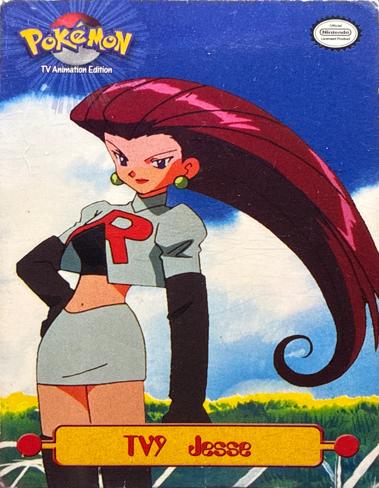 Jesse card #TV9, Pokemon Topps Series 1 (1999), front