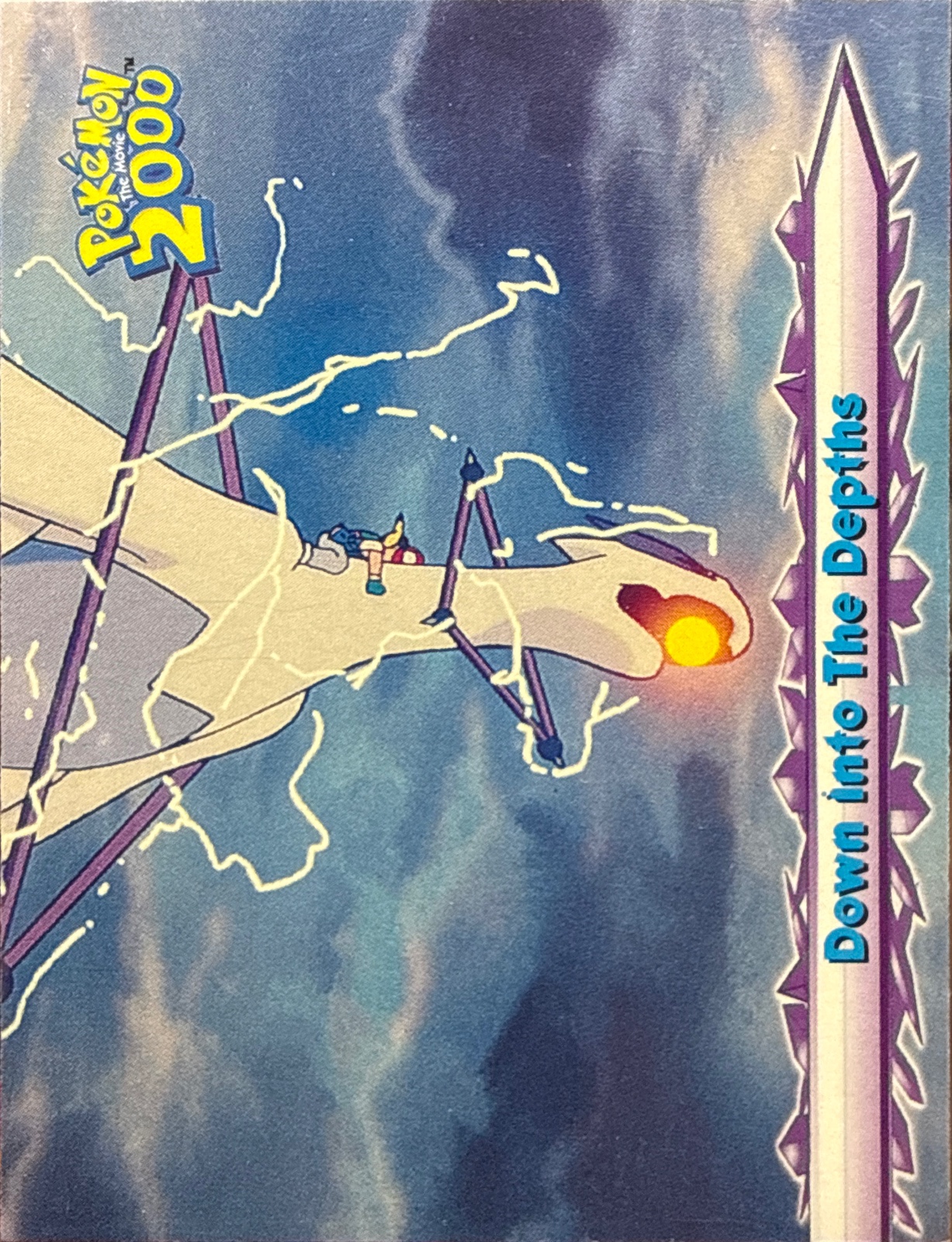 Down Into The Depths card #58, Pokemon Topps Movie 2000 Trading Cards, front