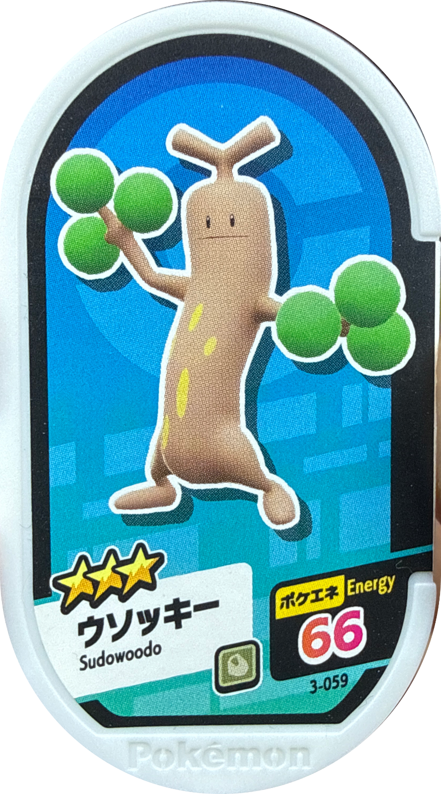 Sudowoodo tag #3-059, Pokemon Mezastar Set 3 Checklist, front