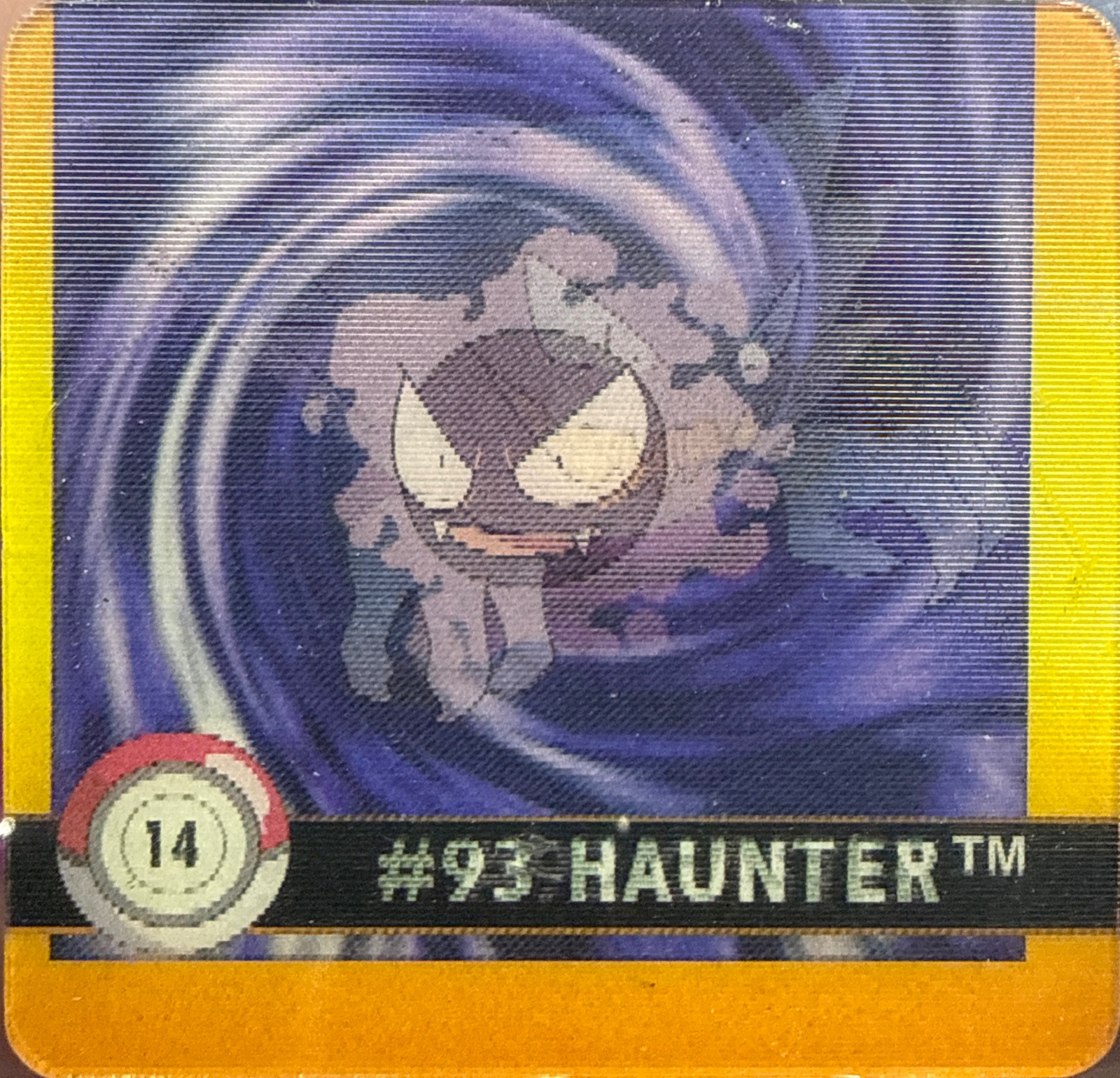 Gastly collectible #14, Artbox (USA) Pokémon Artbox Premier Flipz (1999), front
