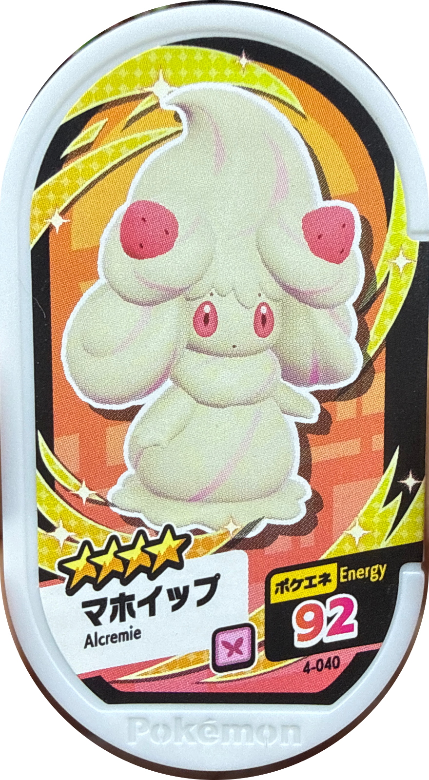Alcremie tag #4-040, Pokemon Mezastar Set 4 Checklist, front
