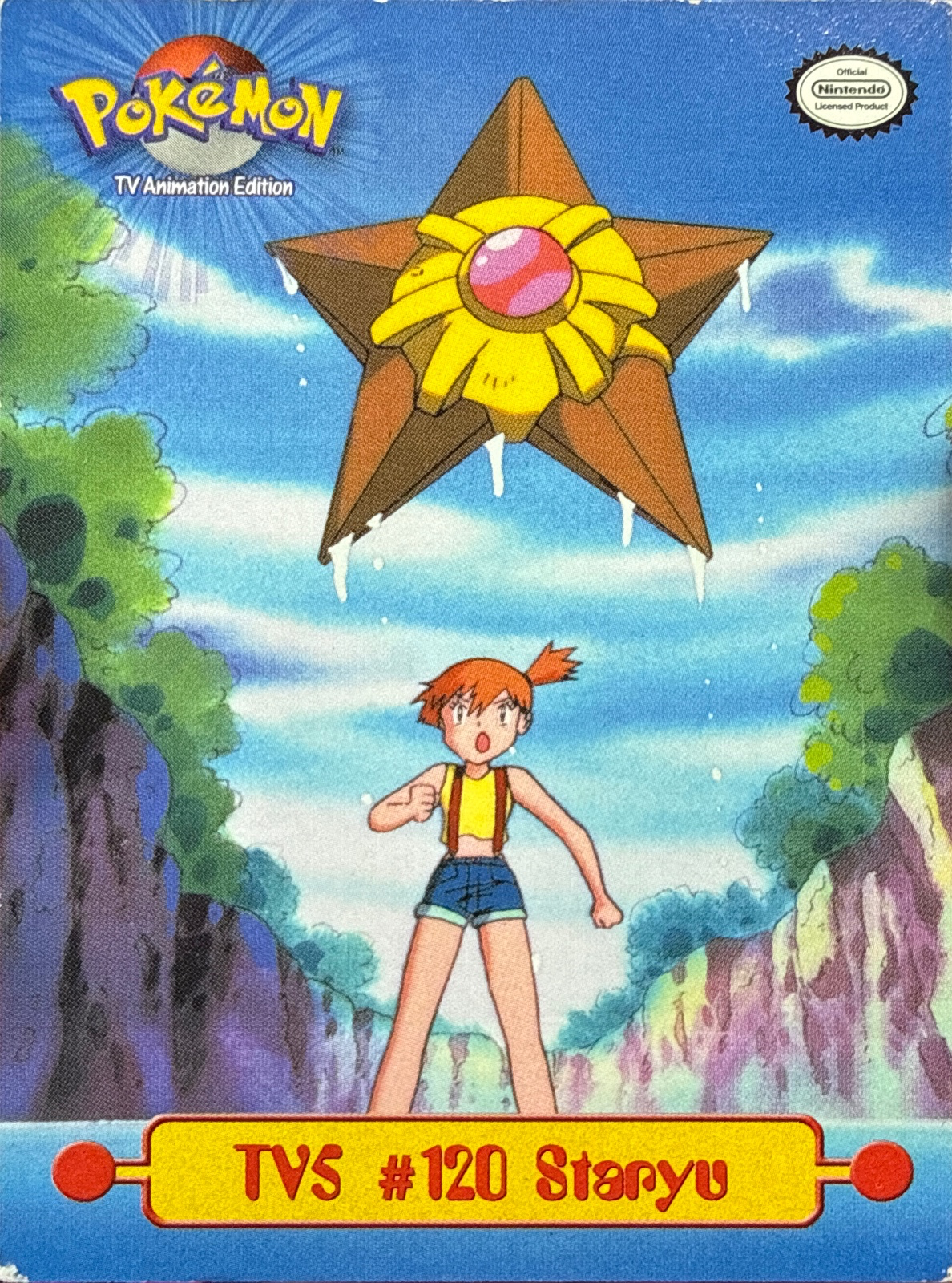 Staryu card #TV5, Pokemon Topps Series 1 (1999), front