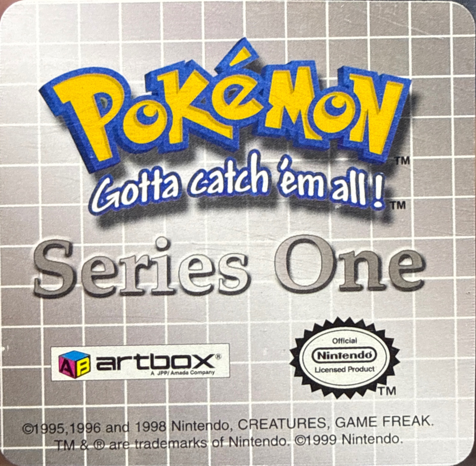 Spearow collectible #08, Artbox (USA) Pokémon Artbox Series 1 Flipz (1999), back