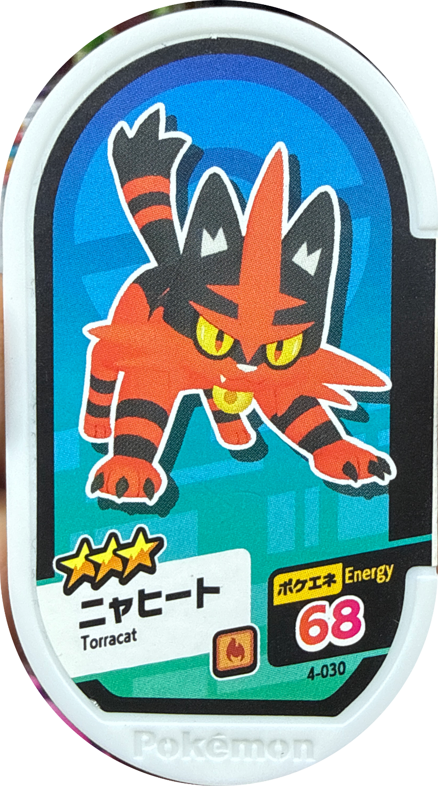 Torracat tag #4-030, Pokemon Mezastar Set 4 Checklist, front