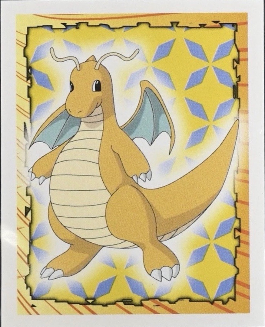 Dragonite card #149, Pokémon Merlin Series 1 (1999), front
