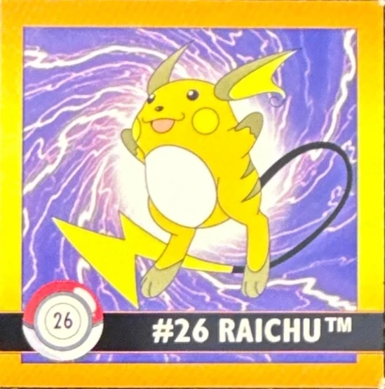 Raichu sticker #26, Artbox (USA) Pokémon Artbox Stickers (1999), front