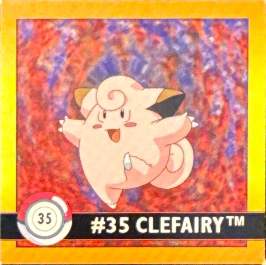 Clefairy sticker #35, Artbox (USA) Pokémon Artbox Stickers (1999), front