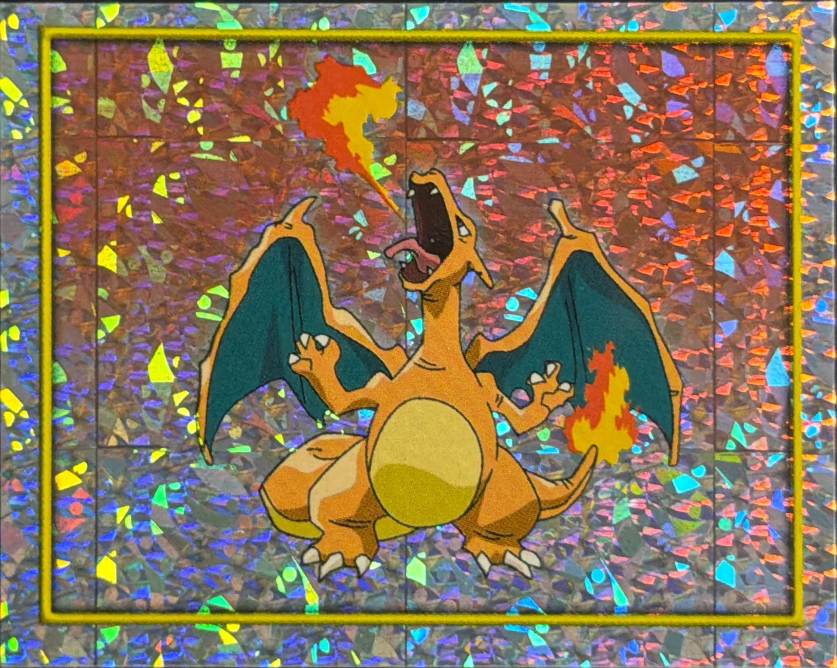 Charizard card #121, Pokémon Merlin Series 2 (2000), front