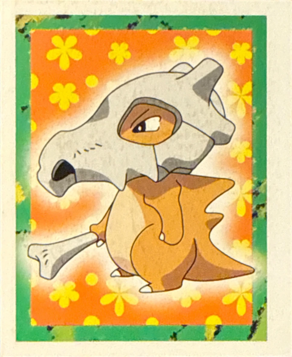 Cubone card #104, Pokémon Merlin Series 1 (1999), front