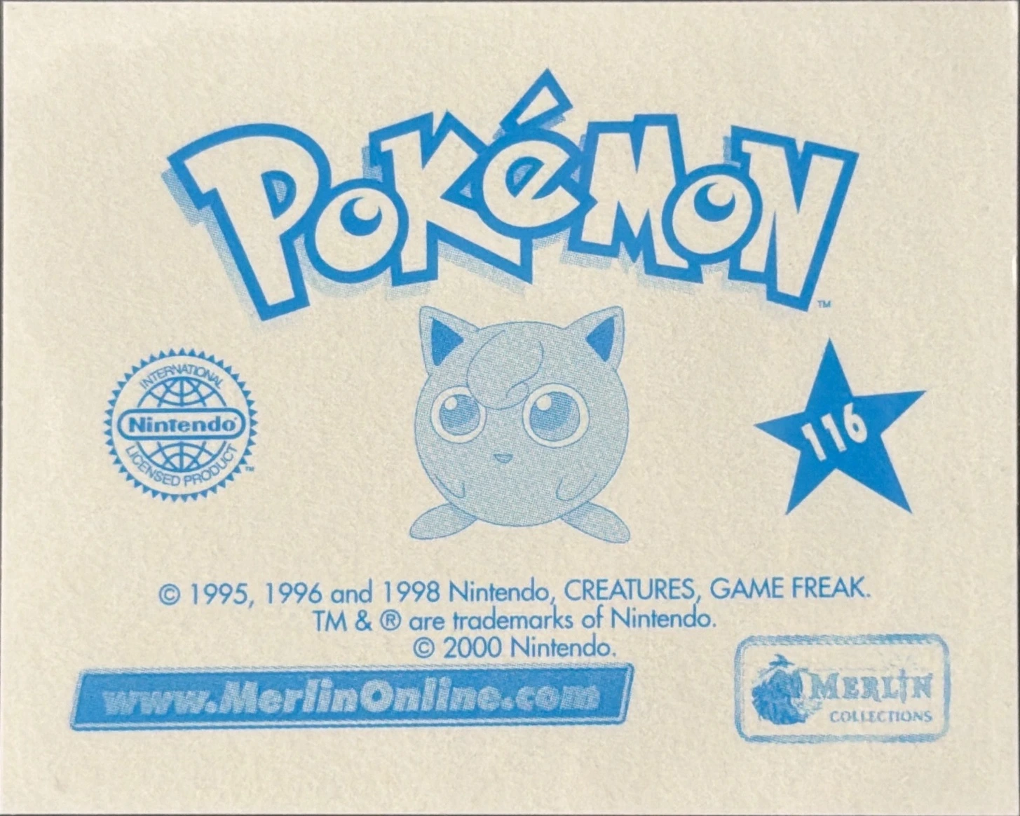 Machamp card #116, Pokémon Merlin Series 2 (2000), back
